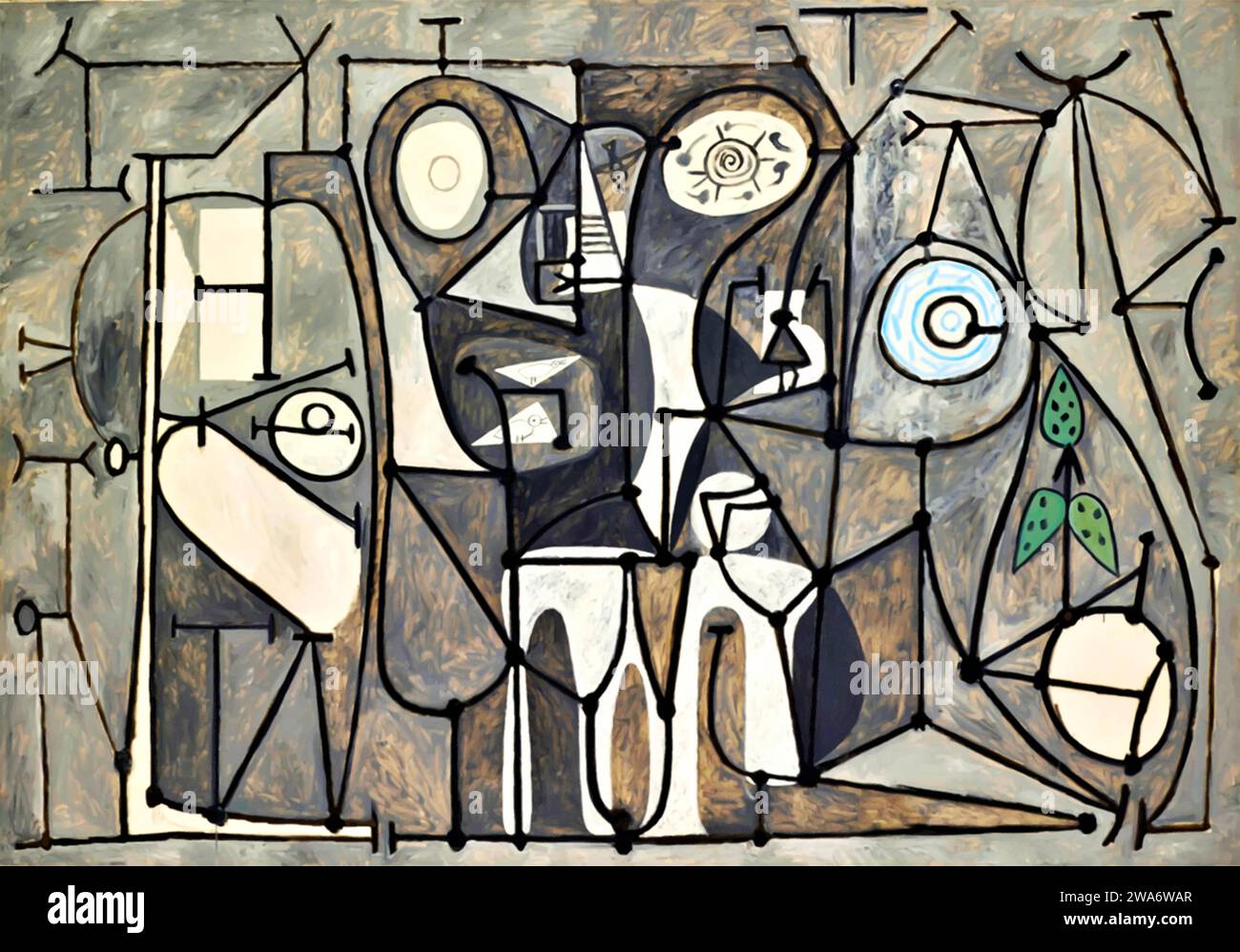 La cuisine, 1948 (peinture) de l'artiste Picasso, Pablo (1881-1973) Espagnol. Illustration de Vecteur