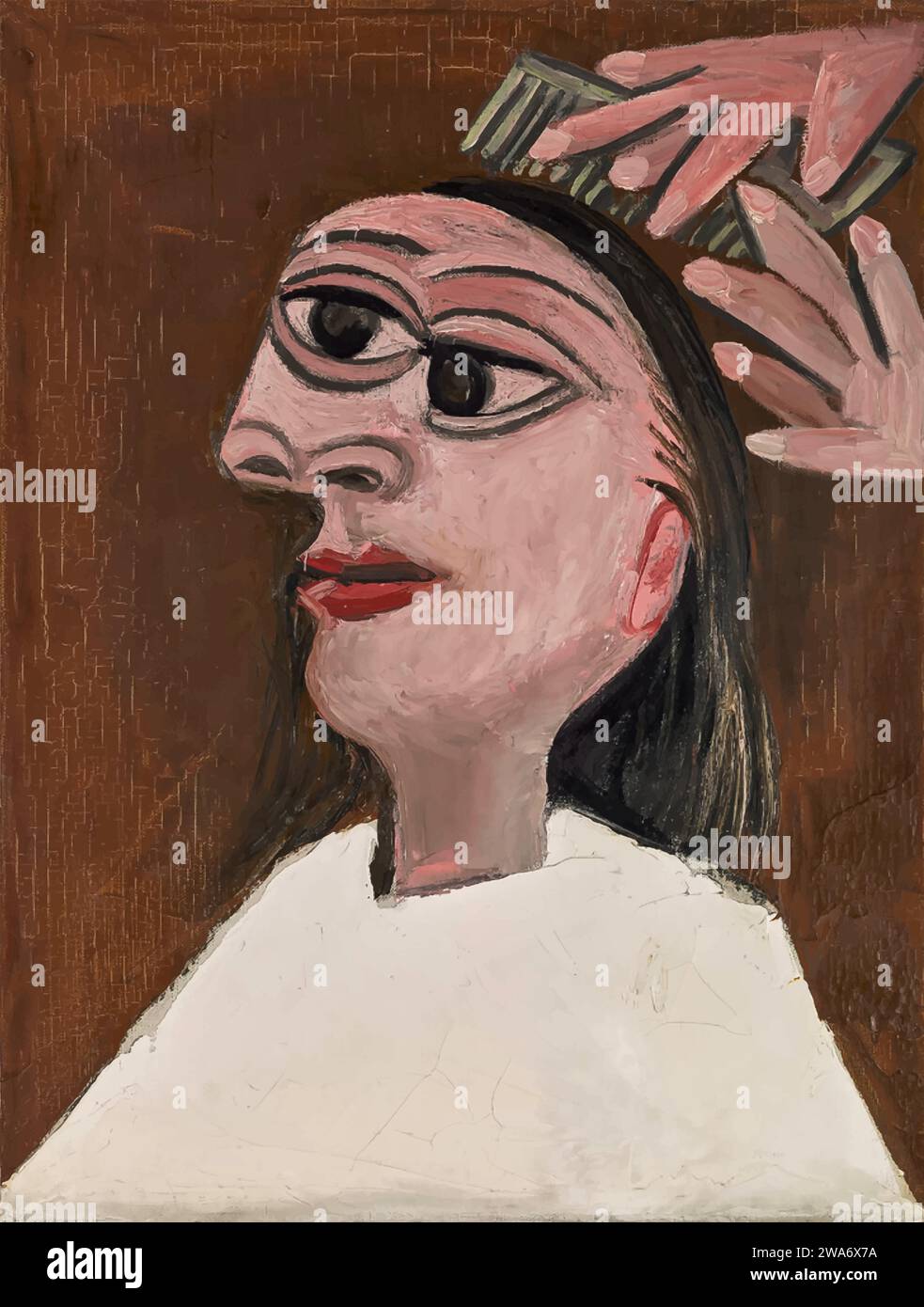 Le coiffeur, 1938 (peinture) de l'artiste Picasso, Pablo (1881-1973) Espagnol. Illustration de Vecteur