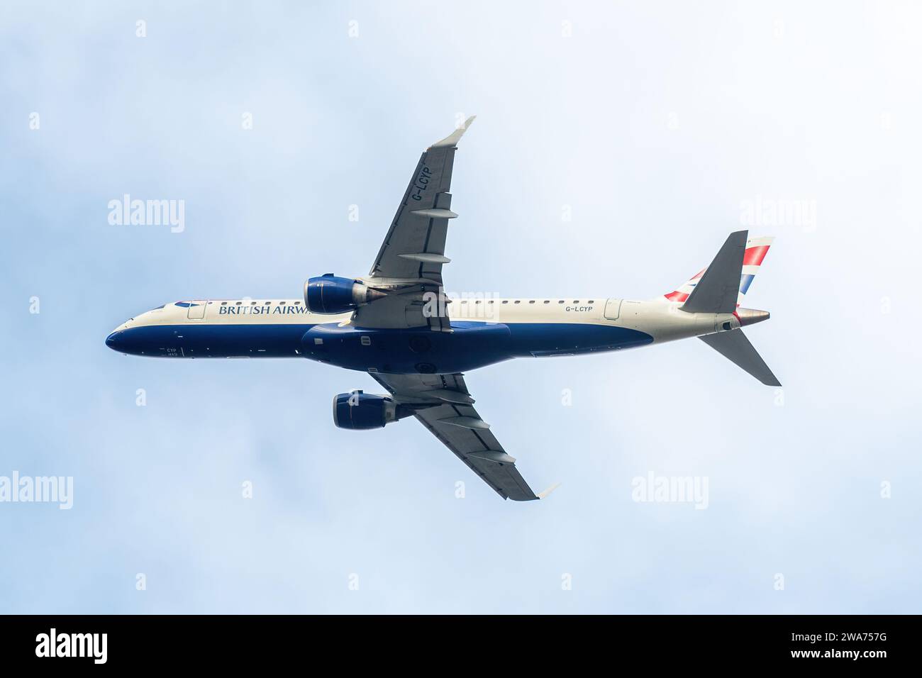 British Airways avion avion avion avion avion jet avion avion de ligne G-LCYP en vol, Angleterre, Royaume-Uni Banque D'Images