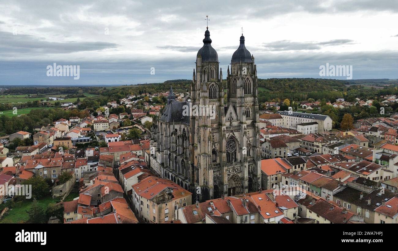 Drone photo basilique Saint-Nicolas-de-Port France Europe Banque D'Images