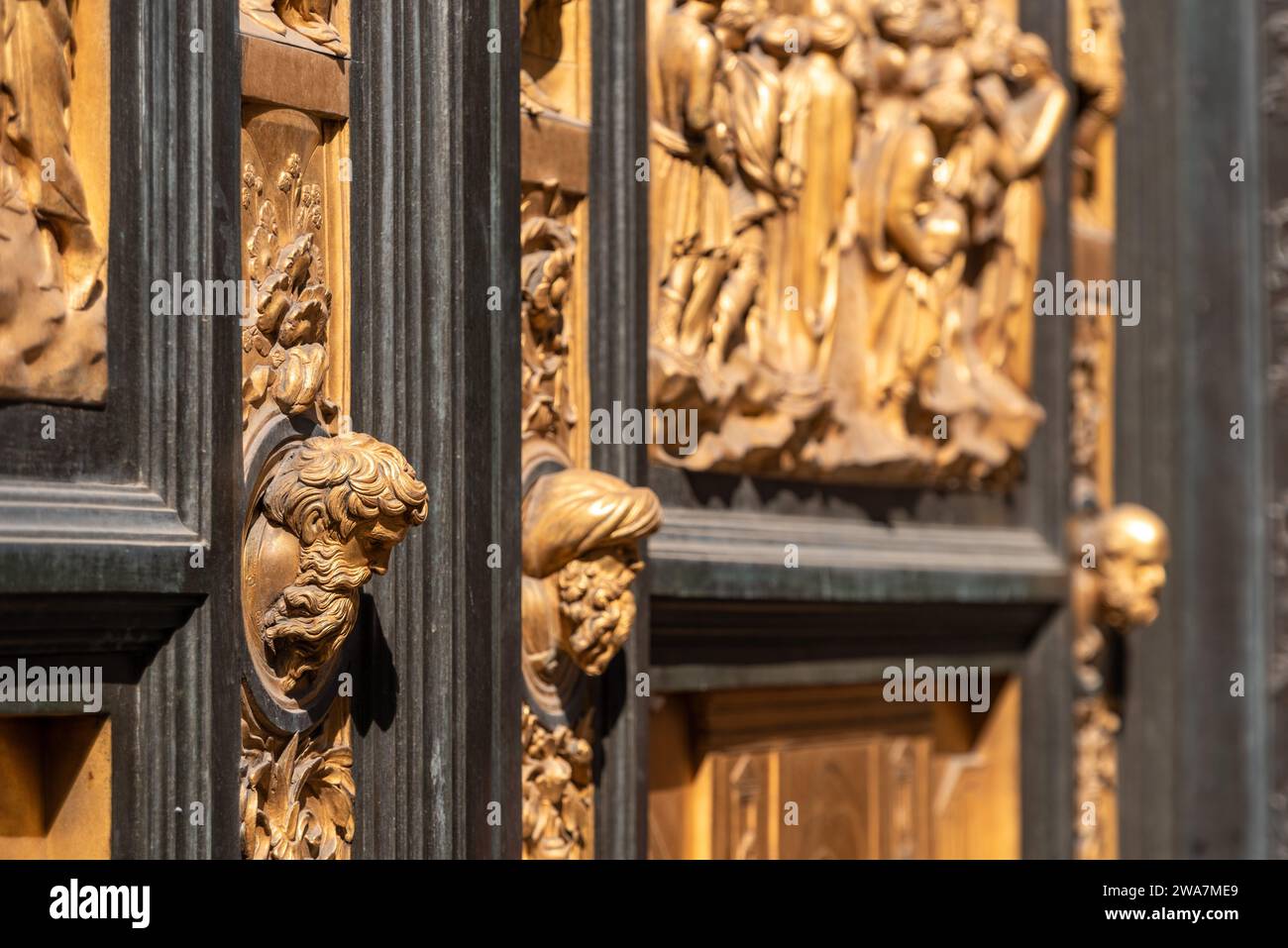 Paradise Gate au baptistère de la cathédrale Santa Maria del Fiore à Florence, Italie Banque D'Images