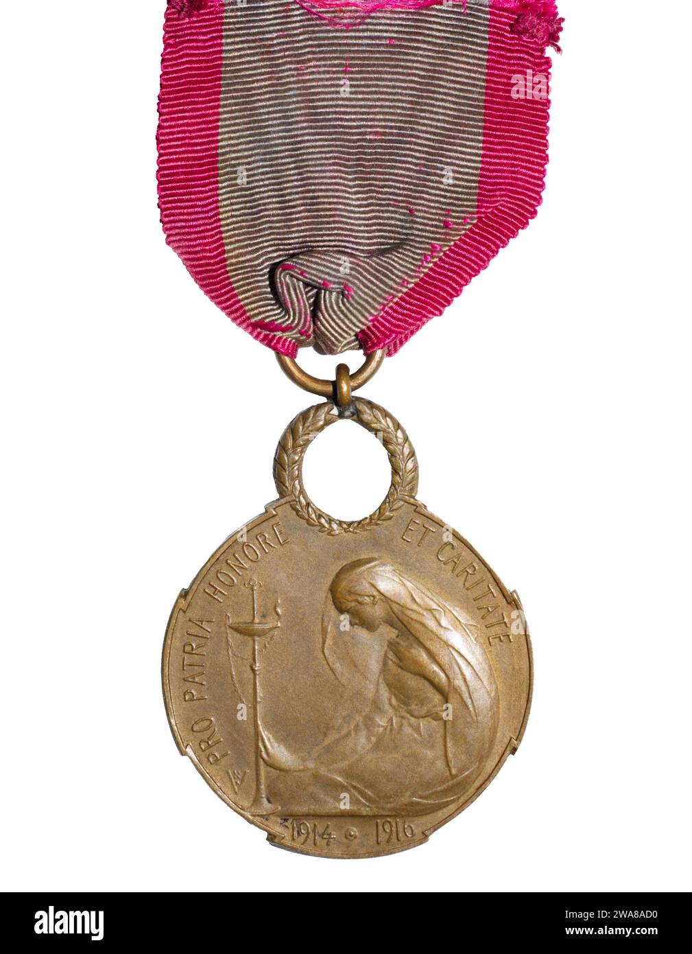 Médaille de la Reine Elisabeth de Belgique (revers). Banque D'Images