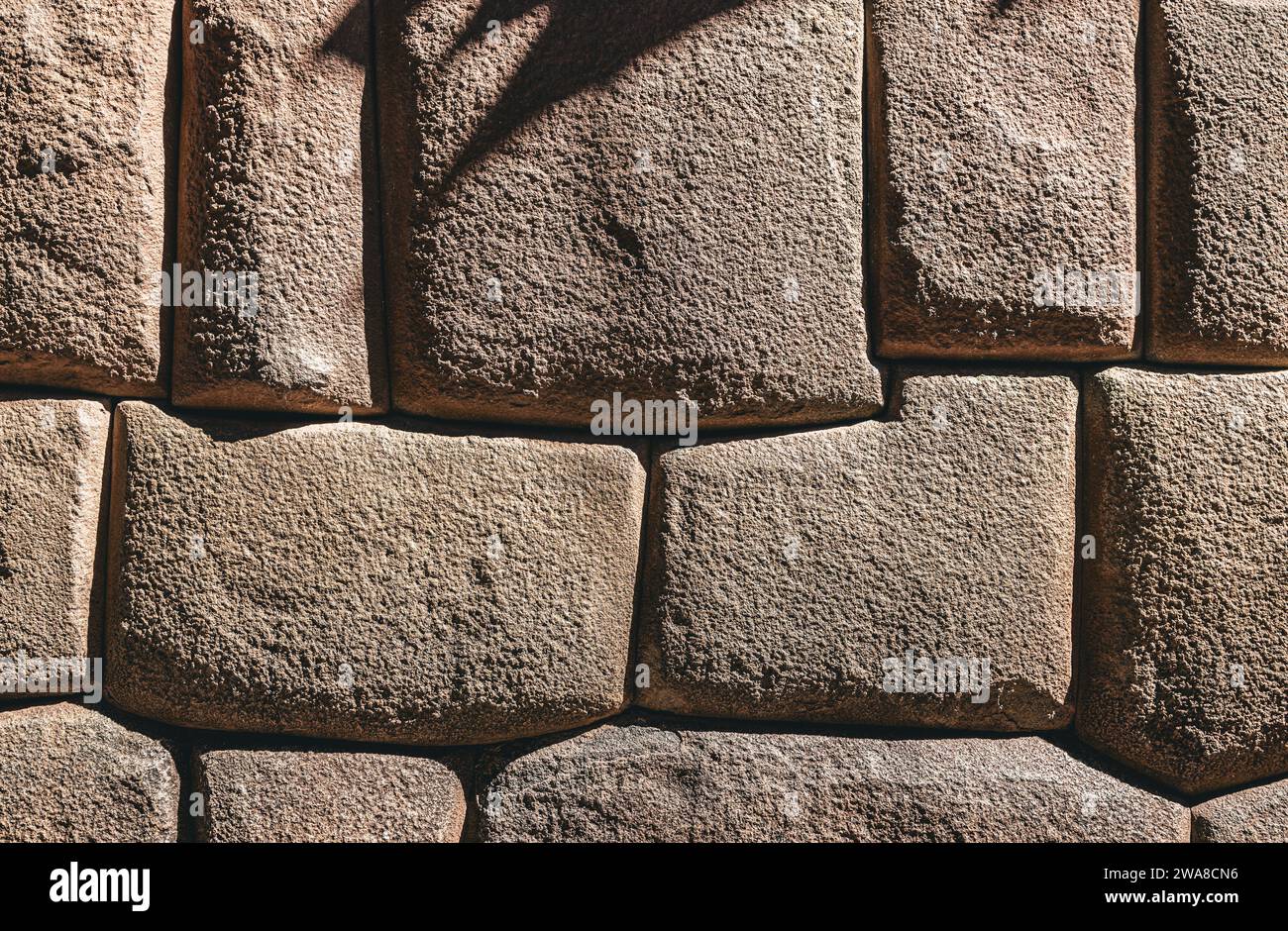 Cusco, Pérou, Centre-ville historique, détails sur les murs de pierre, culture INCA, technique de construction, 2023 Banque D'Images