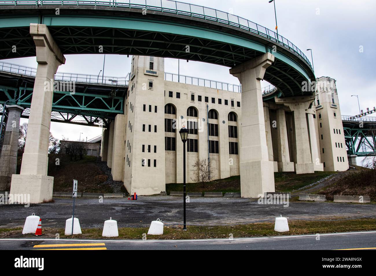 Pont Jacques Cartier de St. Île Helen à Montréal, Québec, Canada Banque D'Images