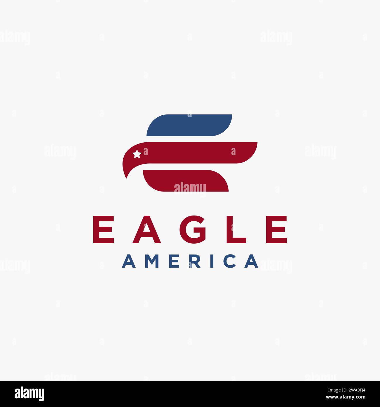Lettre E abstraite pour modèle de vecteur d'icône de logo d'aigle sur fond blanc, logo d'aigle américain Illustration de Vecteur