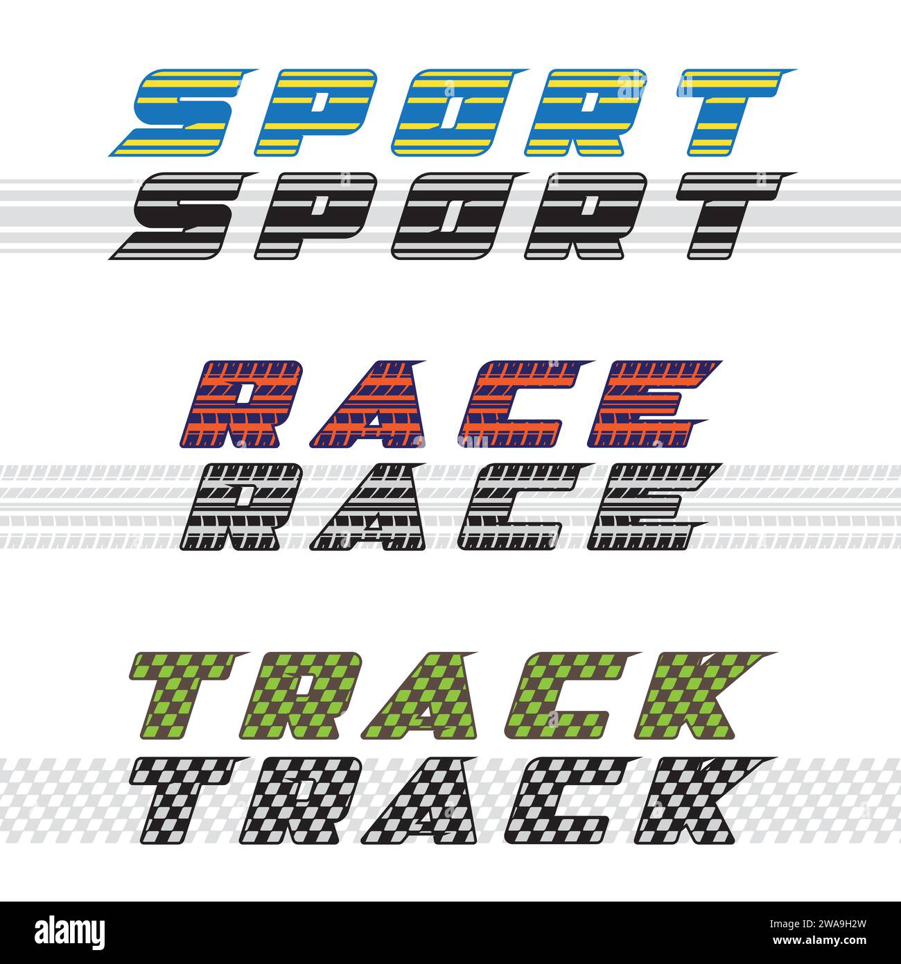 Texte de course sportive avec lignes de motif Illustration de Vecteur