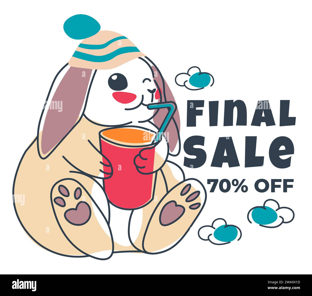 Vente finale, les clients offrent le marketing et l'image de marque Illustration de Vecteur