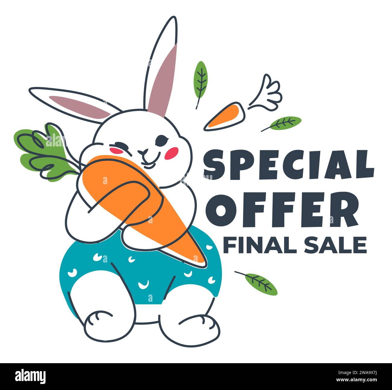 Offres spéciales, bannière promotionnelle de vente finale Illustration de Vecteur