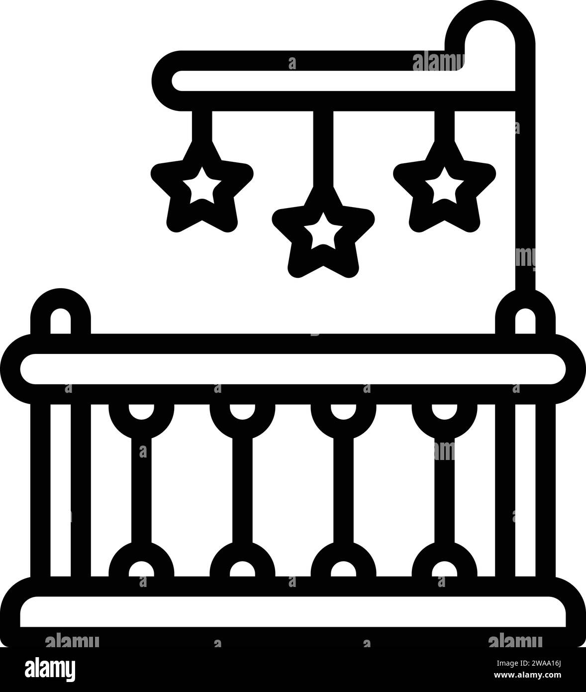 Icône pour lit de bébé, lit Illustration de Vecteur
