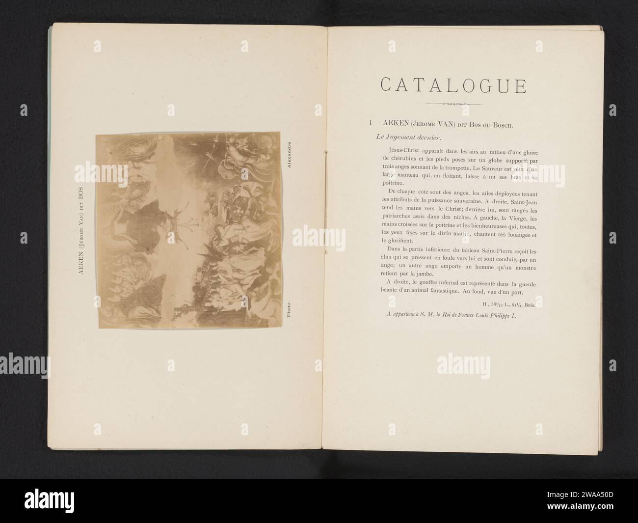 Production photographique du dernier jugement par Jheronimus Bosch, Alexandre (photographe), d'après Jan Provoost, d'après Jheronimus Bosch, c. 1878 - in ou avant 1883 photographie support photographique tirage albumen jugement dernier Banque D'Images