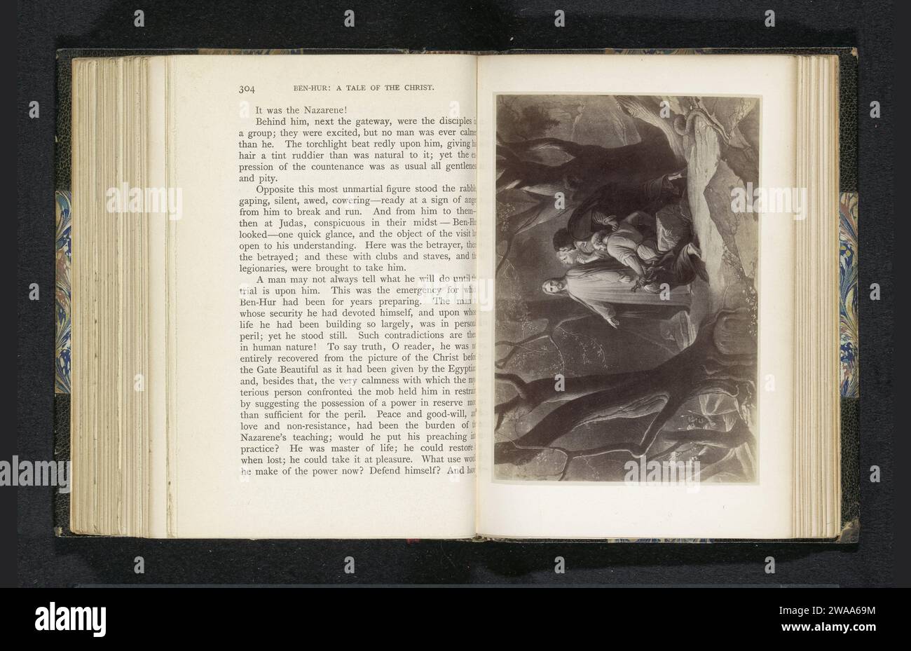 Production photographique d'une peinture, représentant le Christ et ses disciples à la cour de Getsémani, Anonyme, c. 1883 - en ou avant 1888 photographie support photographique impression albumen l'arrestation du Christ  jardin de Gethsémani Banque D'Images