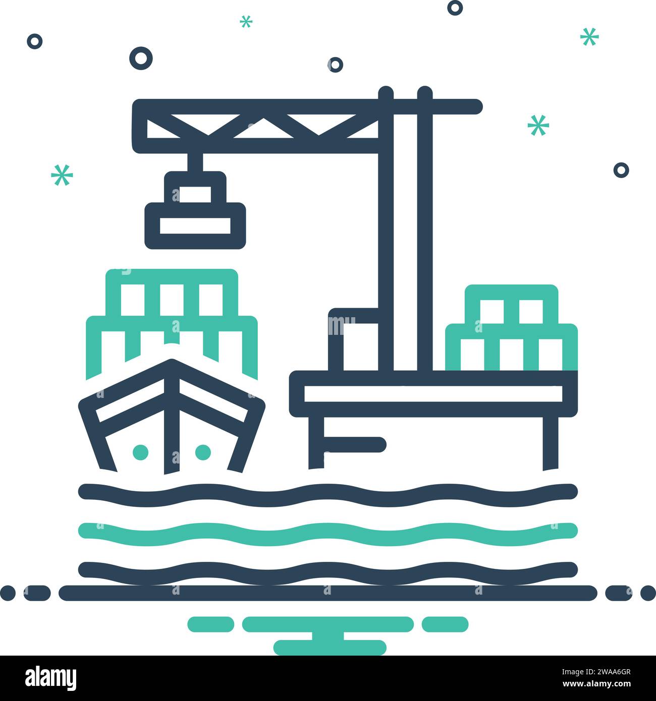 Icône pour les ports, port maritime Illustration de Vecteur
