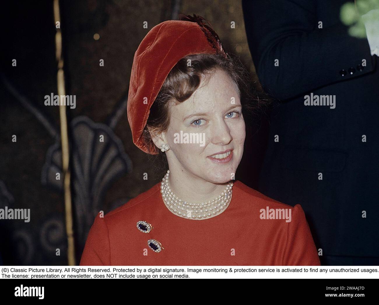 Margrethe II du Danemark. En visite en Suède 1973. Banque D'Images