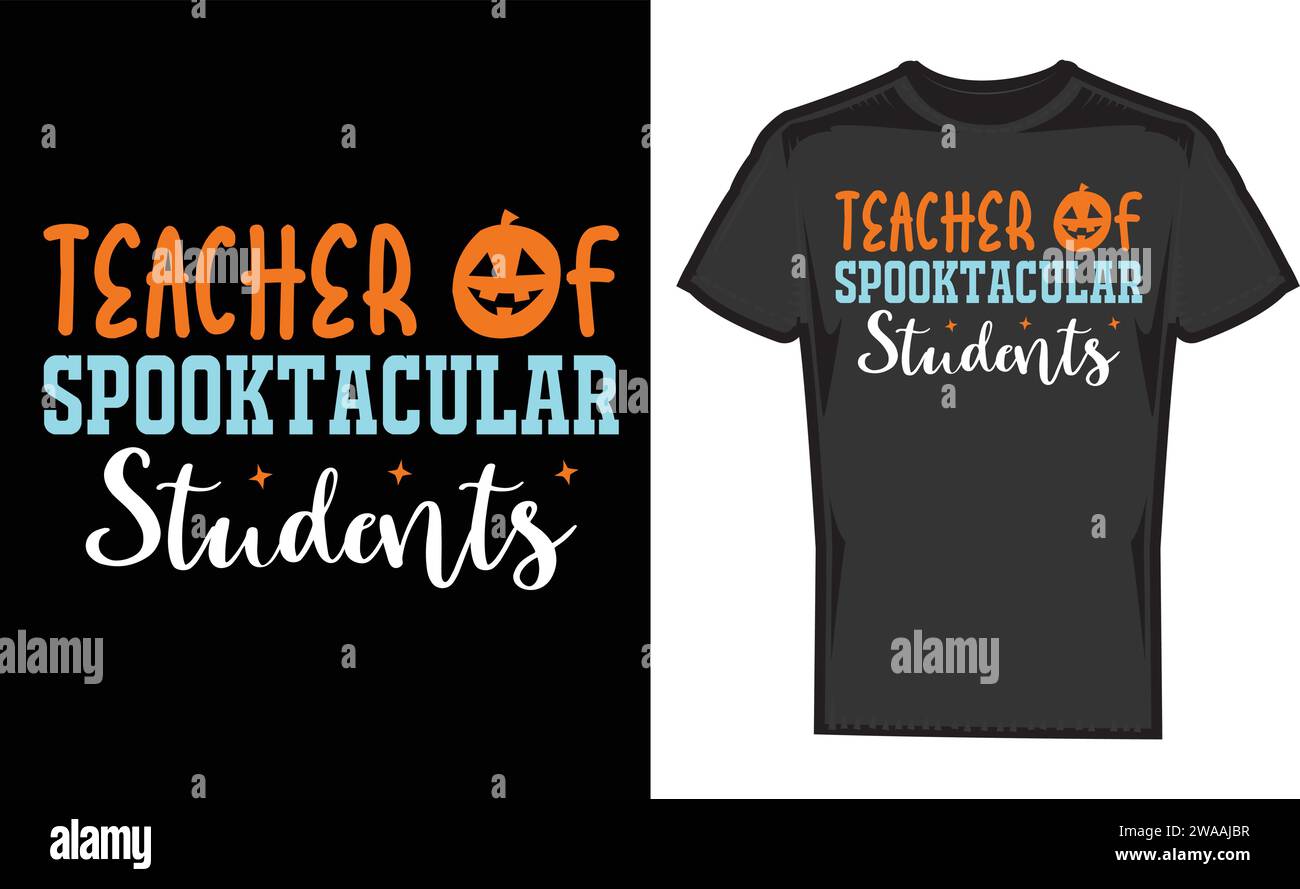 Professeur d'étudiants Spooktacular, modèles uniques de T-shirt Illustration de Vecteur