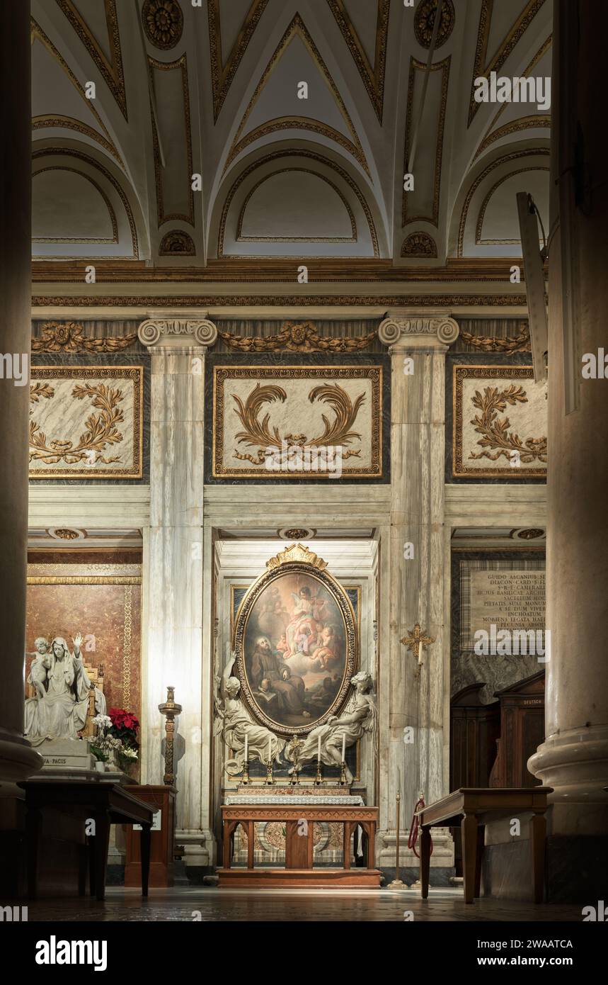 Chapelle latérale dans la basilique papale de Santa Maria Maggiore (Sainte Marie majeure) dédiée à la vierge Marie la mère de Jésus, Rome, Italie. Banque D'Images