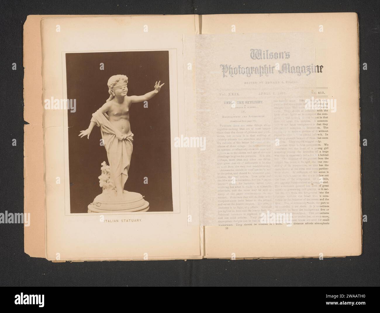 Sculpture italienne, Centennial Photographic Company, c. 1887 - en 1892 ou avant cette date photographie Philadelphie (éventuellement) support photographique imprimé albumen pièce de sculpture, reproduction d'une pièce de sculpture Banque D'Images