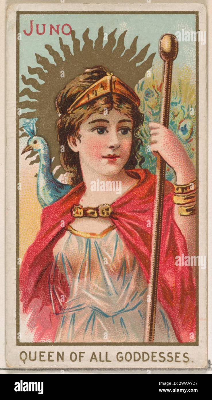Juno, Reine de toutes les déesses, de la série des déesses des Grecs et des Romains (N188) publiée par Wm. S. Kimball & Co. 1963 par William S. Kimball & Company Banque D'Images