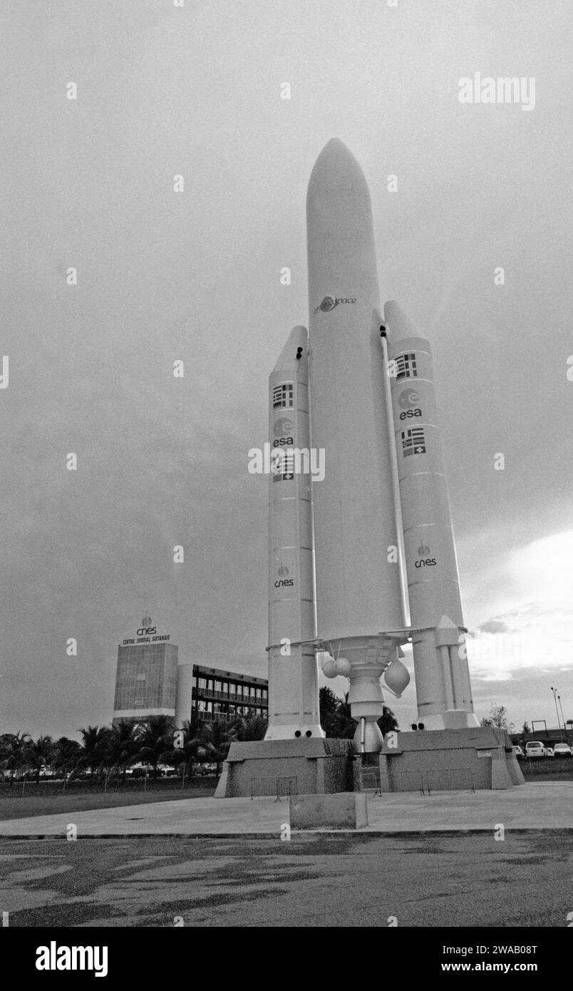Le centre spacial de l'Union européenne La Mission de l'espace à Kourou, en Amérique du Sud : la rampe de démarrage pour la navette spatiale Banque D'Images