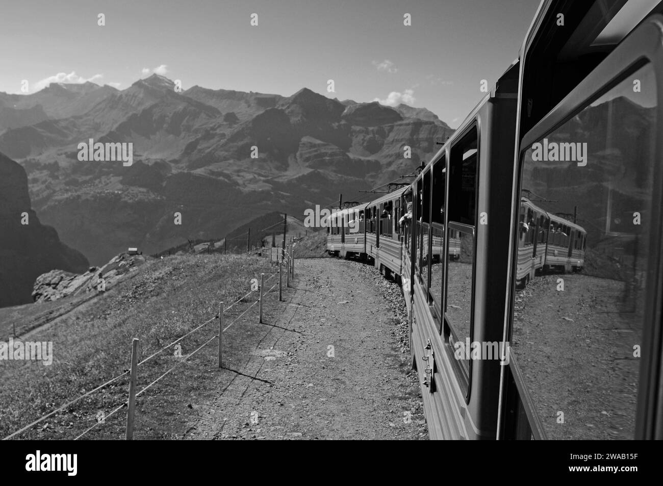 Alpes Suisses : le Jungfraujoch la conduite des trains jusqu'à Wengen et Lauterbrunnen Banque D'Images