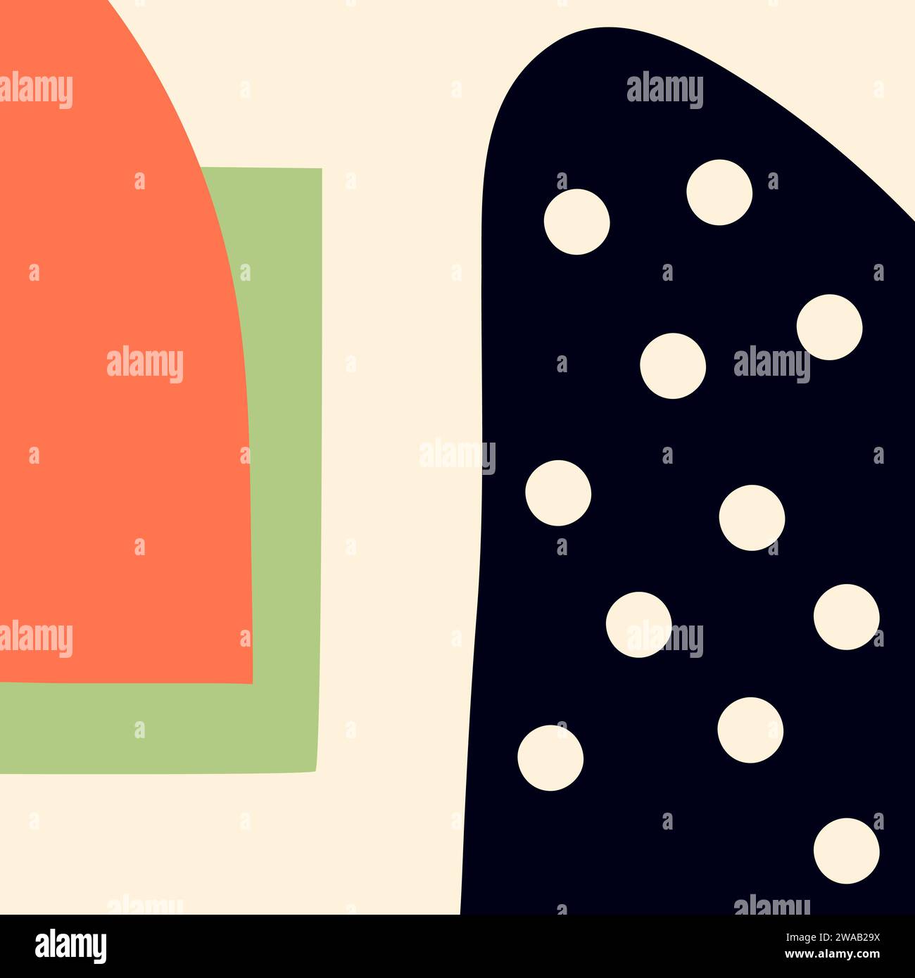 Fond abstrait dessiné à la main dans un style naïf. Affiche Doodle tendance dans des couleurs pastel. Modèle carré esthétique minimal pour la publication sur les réseaux sociaux Illustration de Vecteur