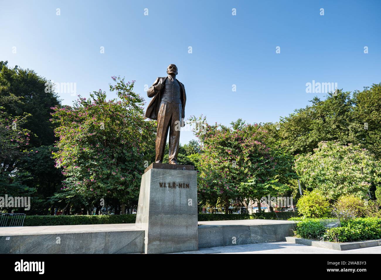 Hanoi, Vietnam - 12.21.2023 : Parc Lénine à Hanoi avec statue de Vladimir Lénine au Vietnam Banque D'Images