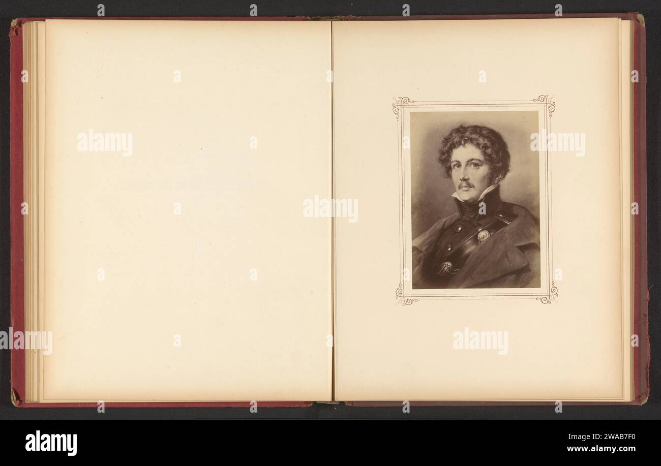 Production photographique d'un portrait de Theodor Körner, Friedrich Bruckmann (possible), d'après Carl Jaeger, c. 1868 - en 1878 ou avant photographie support photographique écrivain, poète, auteur Banque D'Images