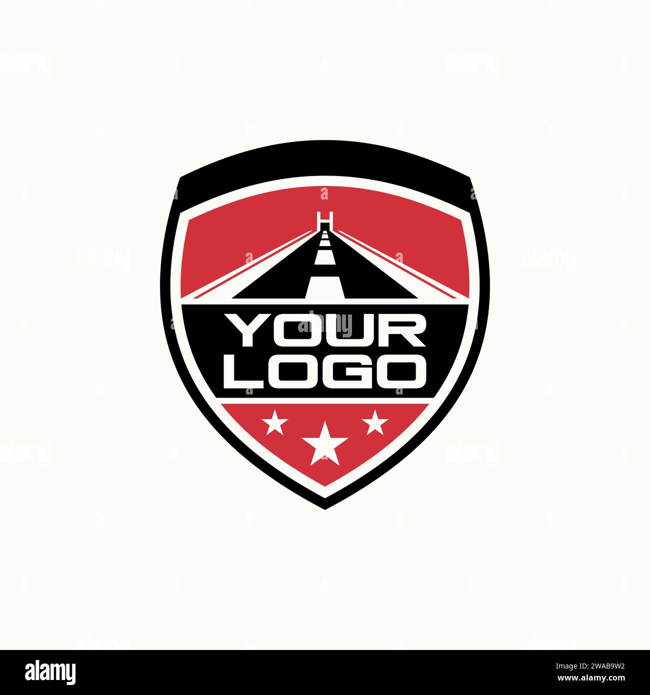 Logo design concept graphique créatif premium abstrait vecteur stock bouclier de route initiale H police comme Bridge. Lié à la conduite de voiture de sécurité d'autoroute Illustration de Vecteur