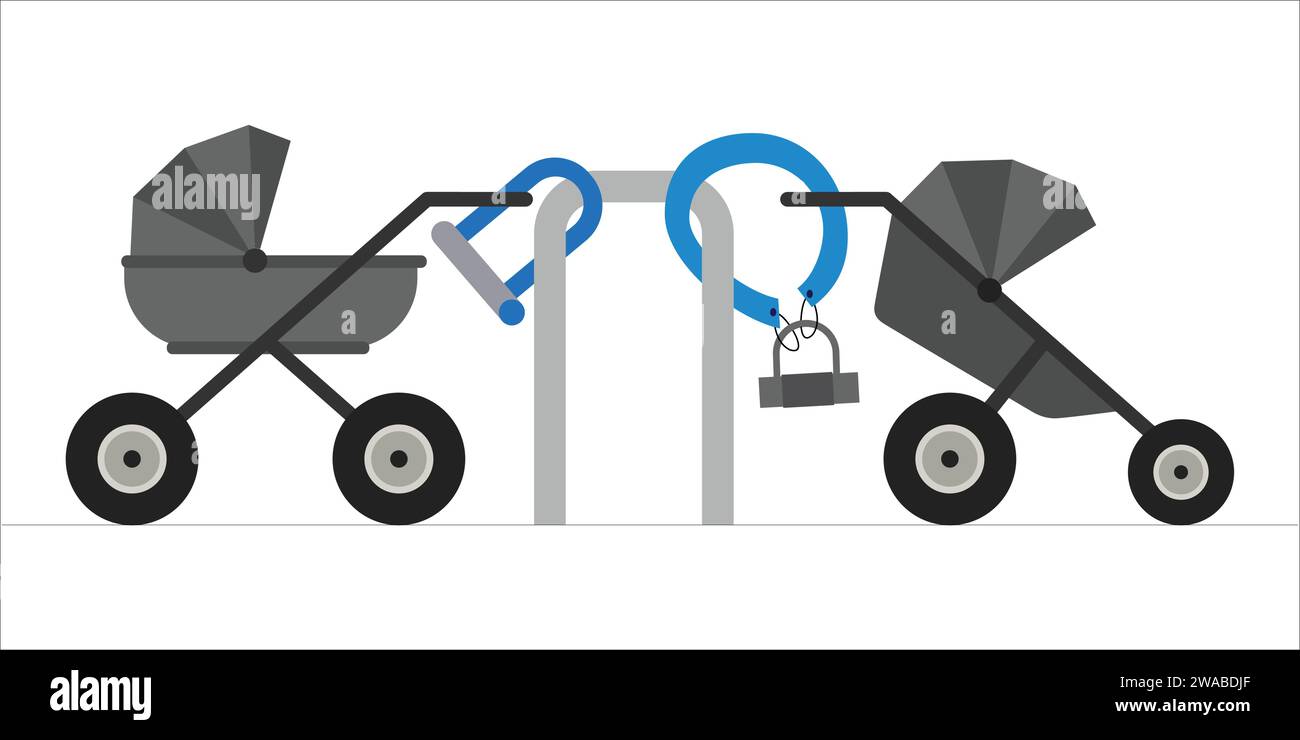 Deux verrous antivol pour voiture d'enfant Illustration de Vecteur