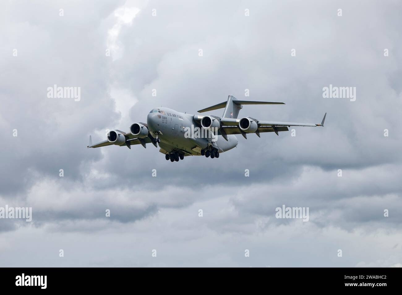 Boeing C-17a Globemaster III avion de transport militaire 90169 de la 437th Airlift Wing de l'United States Air Force arrive à la RAF Fairford pour le riat Banque D'Images