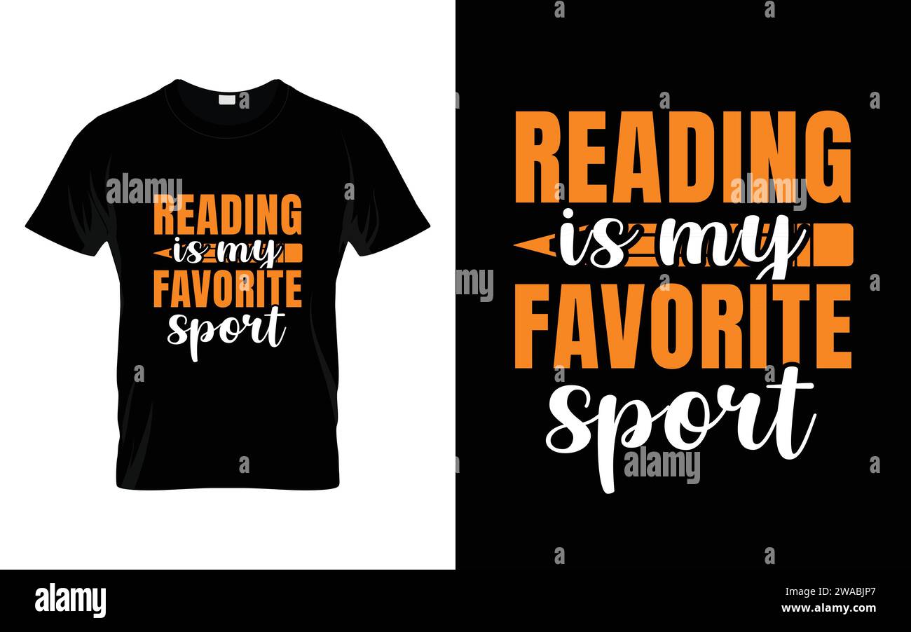 Reading is My Favorite Sport Funny Reading Book T-shirt Illustration de Vecteur