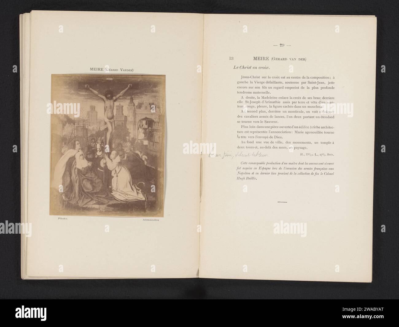 Production photographique d'une peinture de la crucifixion du Christ par Jan Provoost, Alexandre (photographe), d'après Jan Provoost, c. 1878 - en ou avant 1883 photographie support photographique impression albumine la crucifixion du Christ : la mort du Christ sur la croix ; Golgotha (Matthieu 27:45-58, Marc 23:25-38, Luc 15:44-52, Jean 19:33-45) Banque D'Images