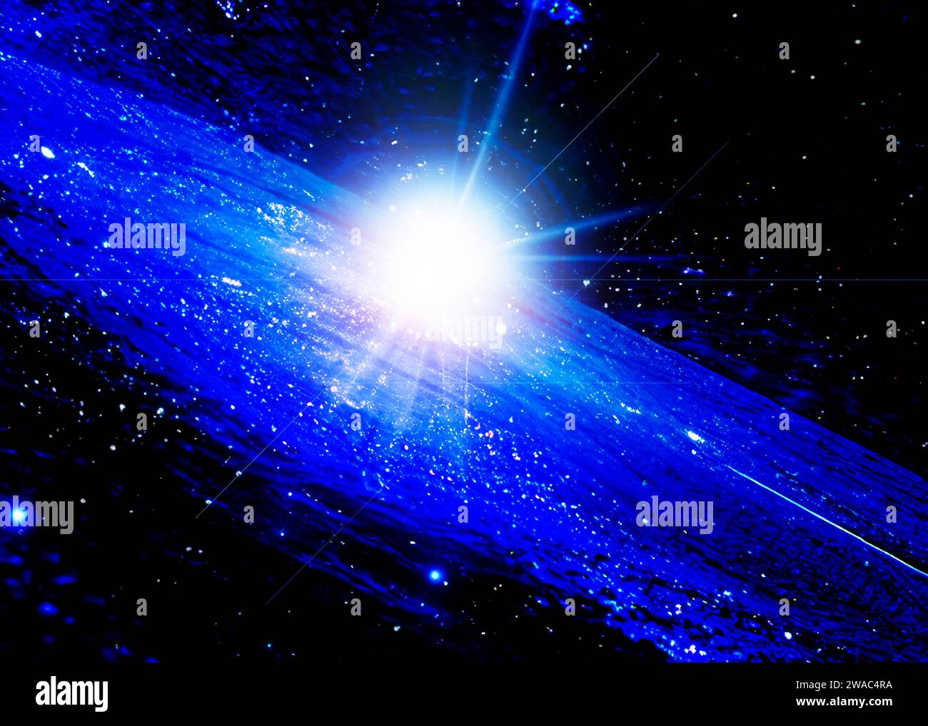 Illustration d'une supernova explosant dans une galaxie Banque D'Images