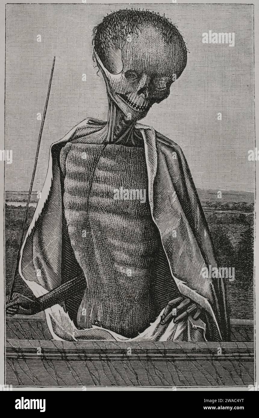 Docteur Death. Gravure d'une miniature d'un livre d'heures du 16e siècle. Sciences & lettres au Moyen Age et à l'époque de la Renaissance. Paris, 1877. Banque D'Images