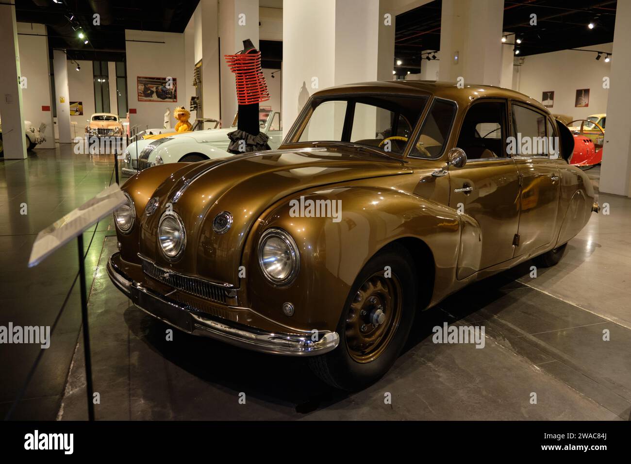 1947 TatraT87 au musée de l'automobile de Málaga, Espagne. Banque D'Images
