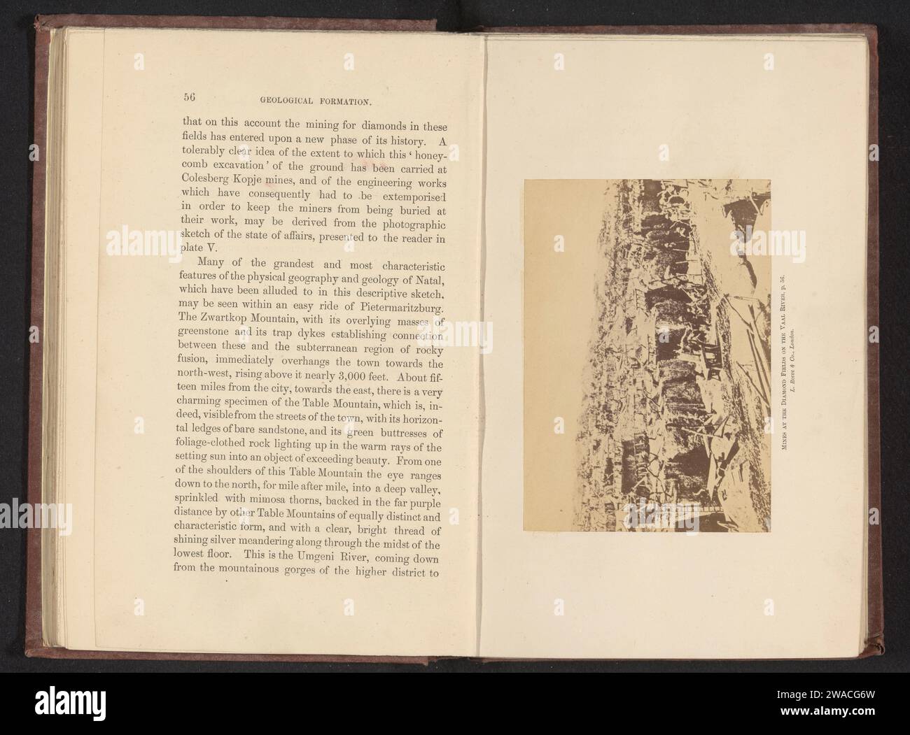 Mines dans les champs de diamants sur la rivière Vaal, anonyme, c. 1866 - en 1876 ou avant photographie Natal support photographique albumine d'impression d'albumen Banque D'Images