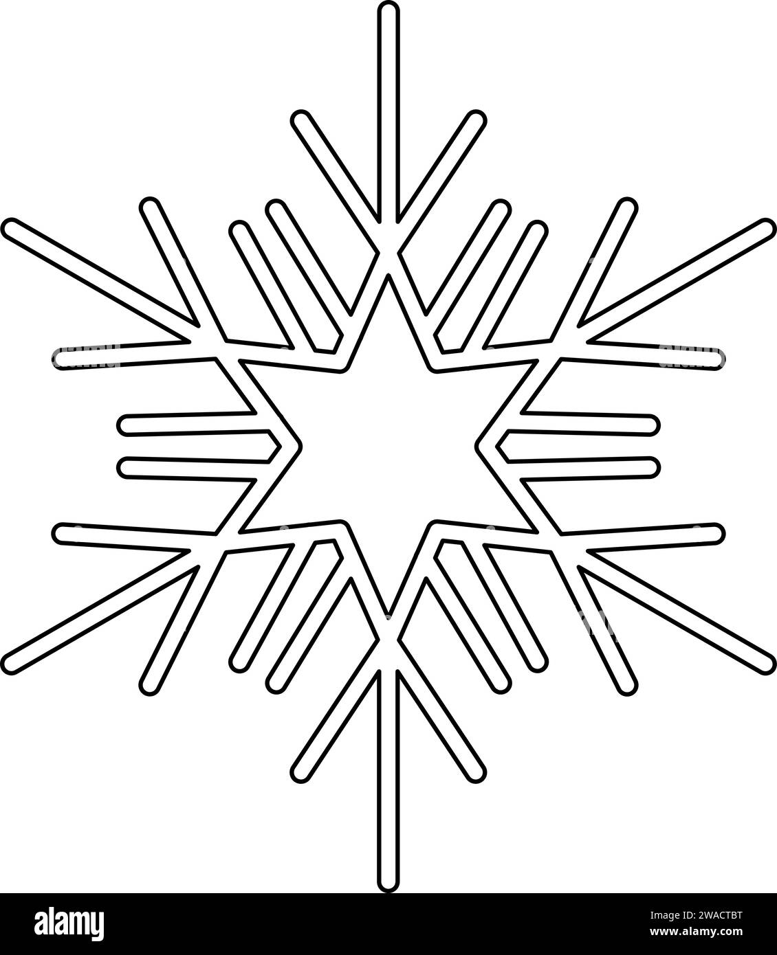 Flocon de neige mignon isolé sur fond blanc. Icônes de neige plate, silhouette. Bel élément pour bannière de Noël, cartes. Ornement du nouvel an. Illustration vectorielle Illustration de Vecteur