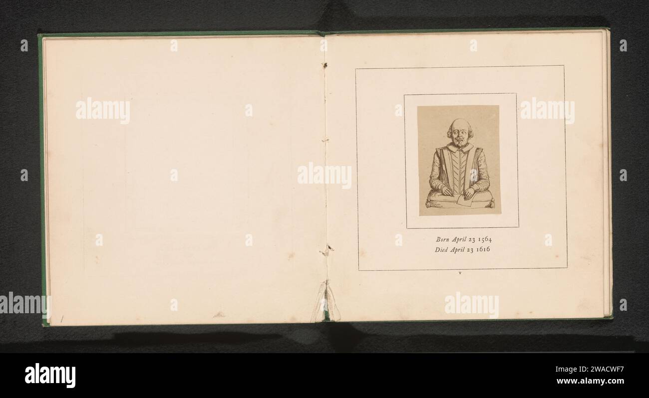 Production photographique d'un tirage, représentant le monument funéraire de William Shakespeare dans l'église Holy Trinity à Stratford-Uvon, Stephen Ayling, d'après Anonymous, c. 1854 - en 1864 ou avant la photographie support photographique impression albumine tombe-bâtiment, tombe monumentale Banque D'Images