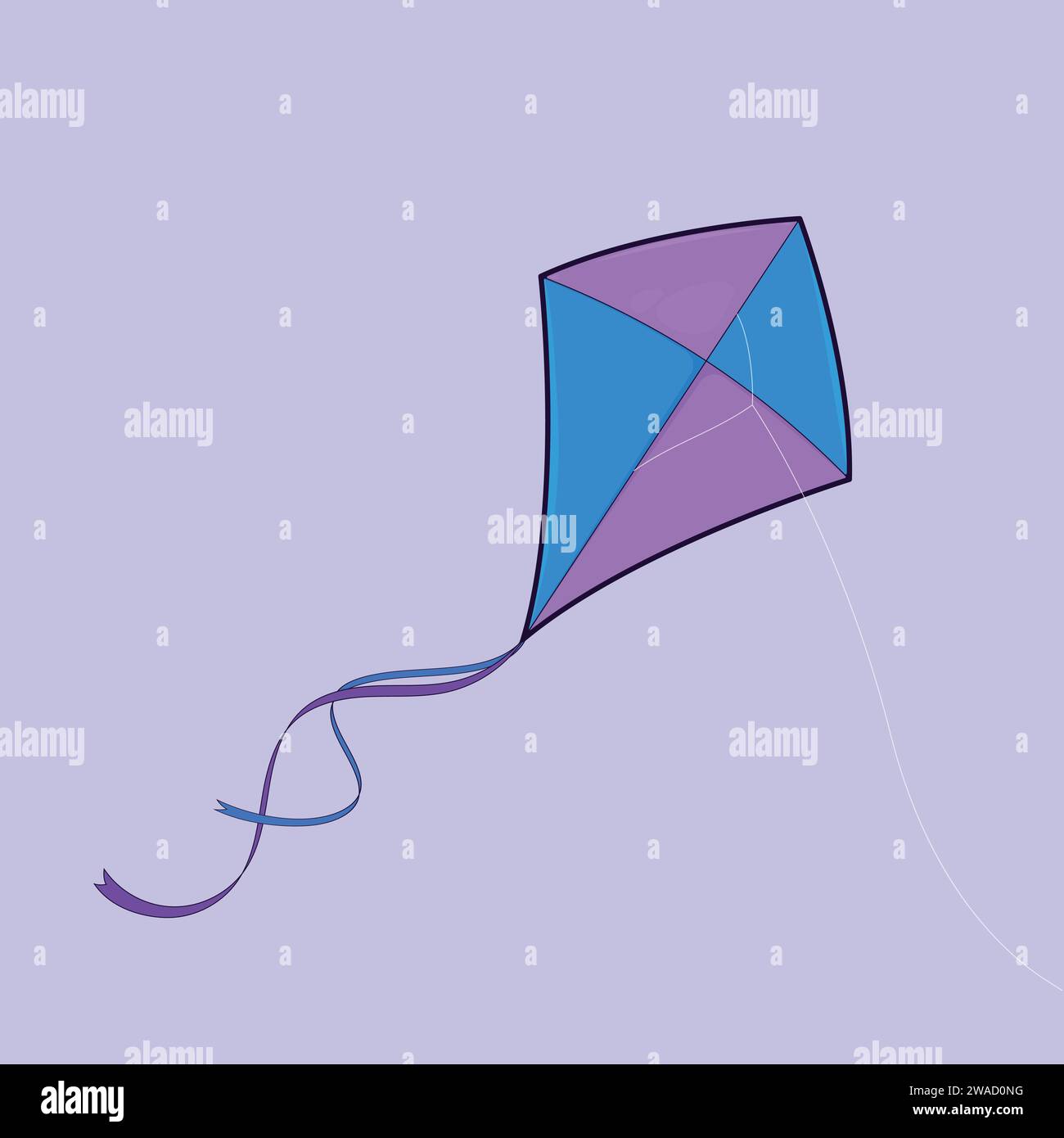 Flat Kite Vector Kite Day illustration 14 janvier Kite icône Illustration de Vecteur