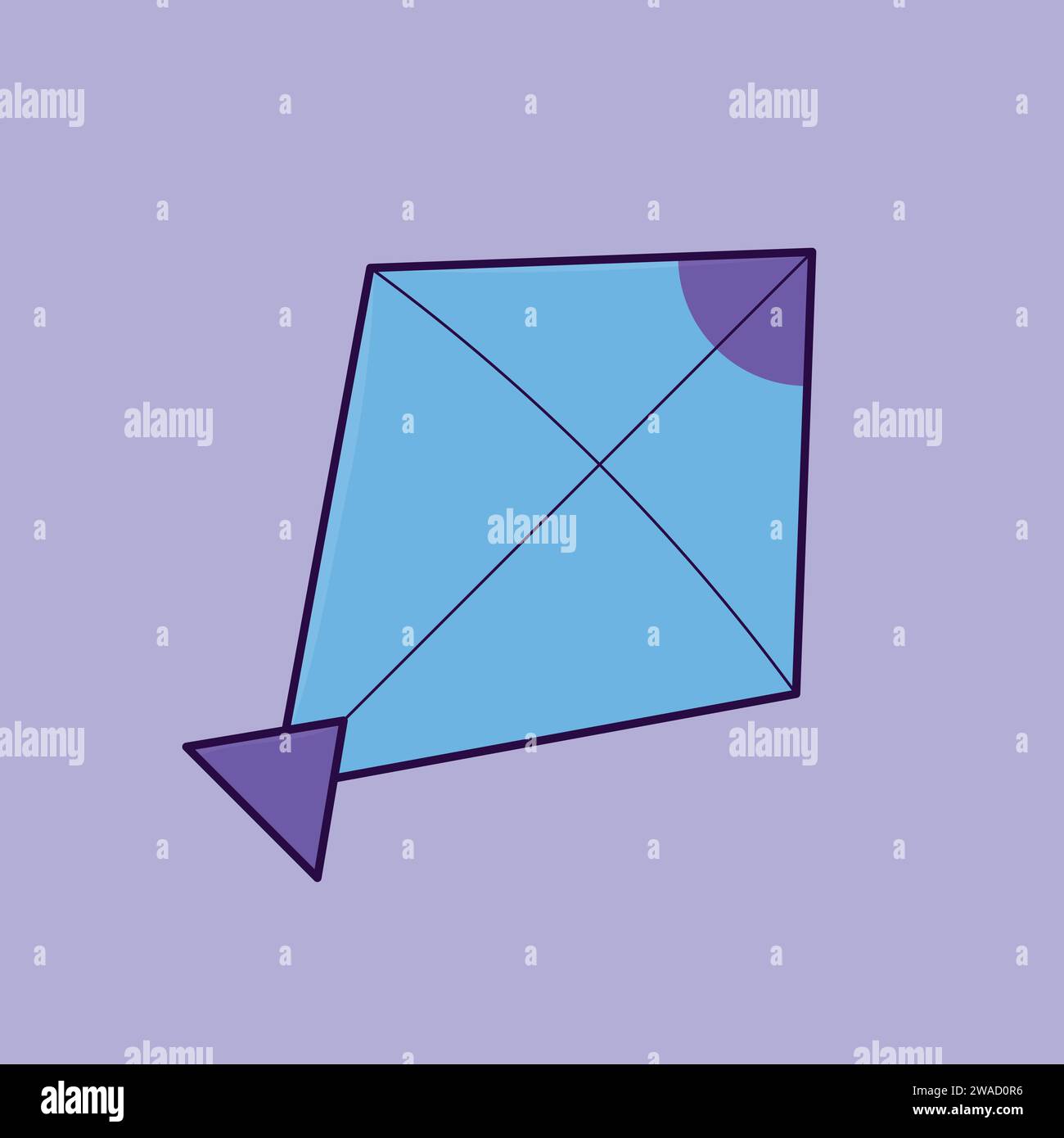 Flat Kite Vector Kite Day illustration 14 janvier Kite icône Illustration de Vecteur