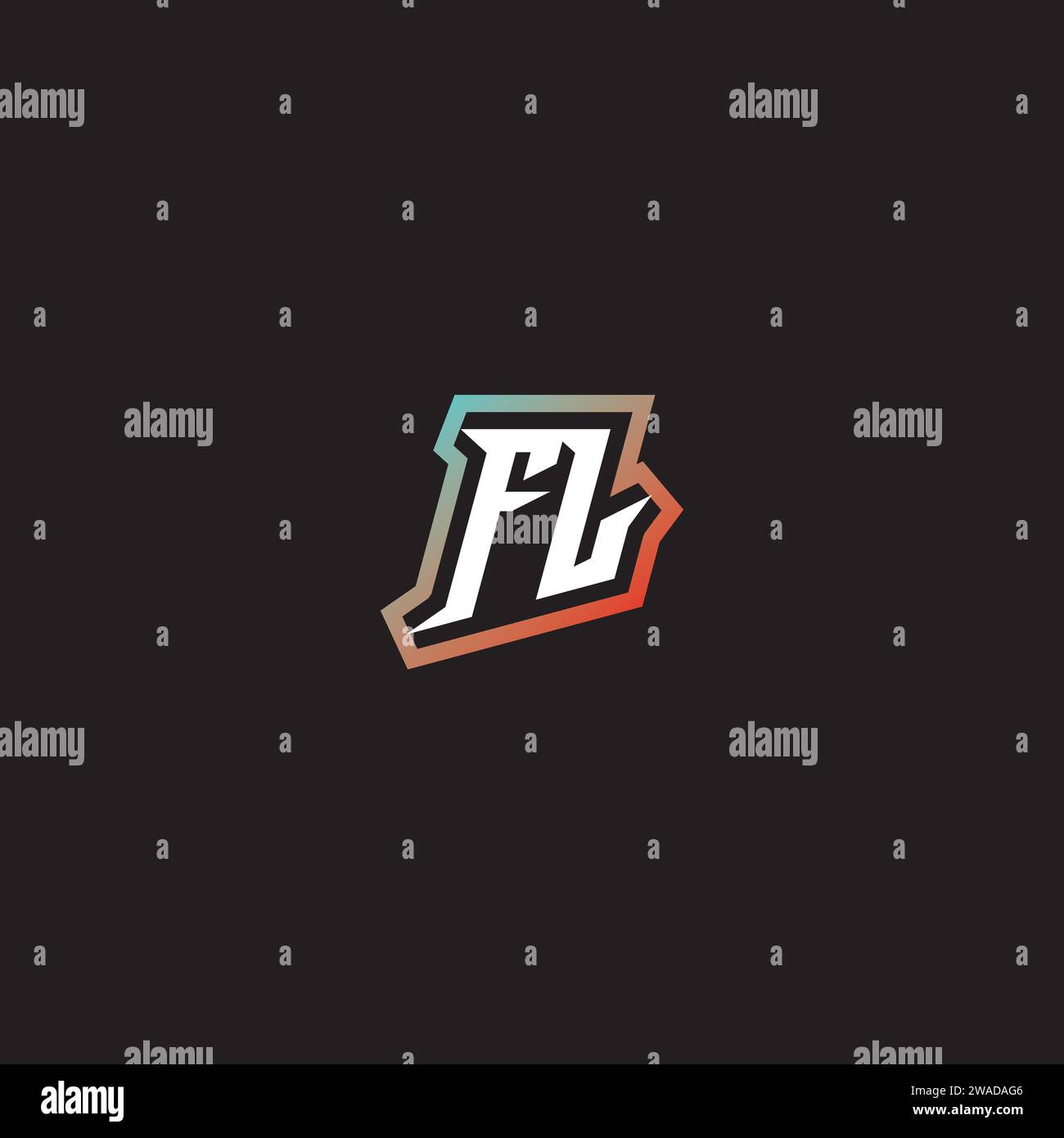Combinaison de lettres FL logo cool esport initial et idées de gradation de couleur cool Illustration de Vecteur