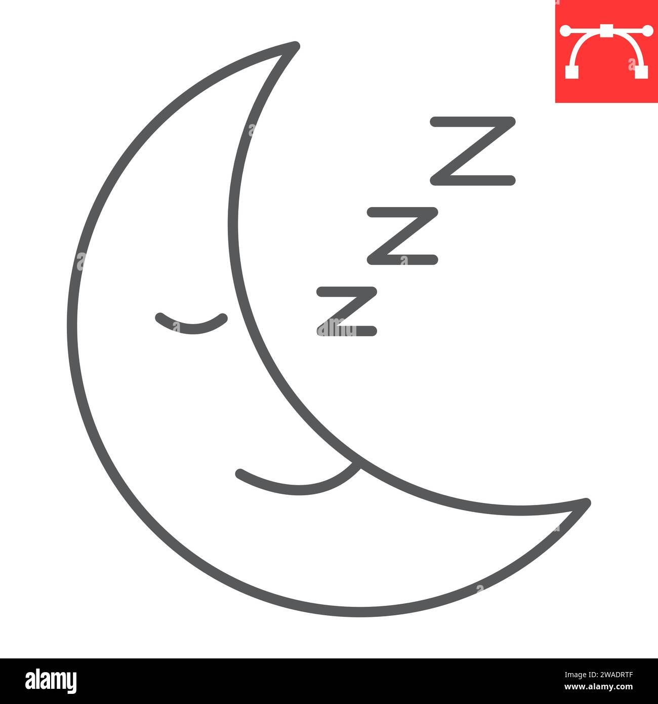 Icône de ligne de temps de sommeil, santé et remise en forme, icône vectorielle de sommeil sain et de repos, graphiques vectoriels, signe de contour de trait modifiable, eps 10. Illustration de Vecteur