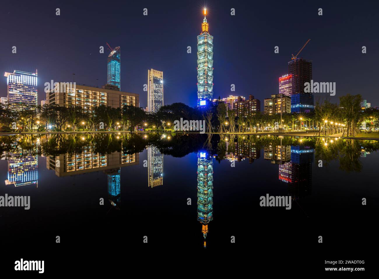 Paysage urbain à Taipei, Taiwan, Taiwan 101 bâtiment Banque D'Images