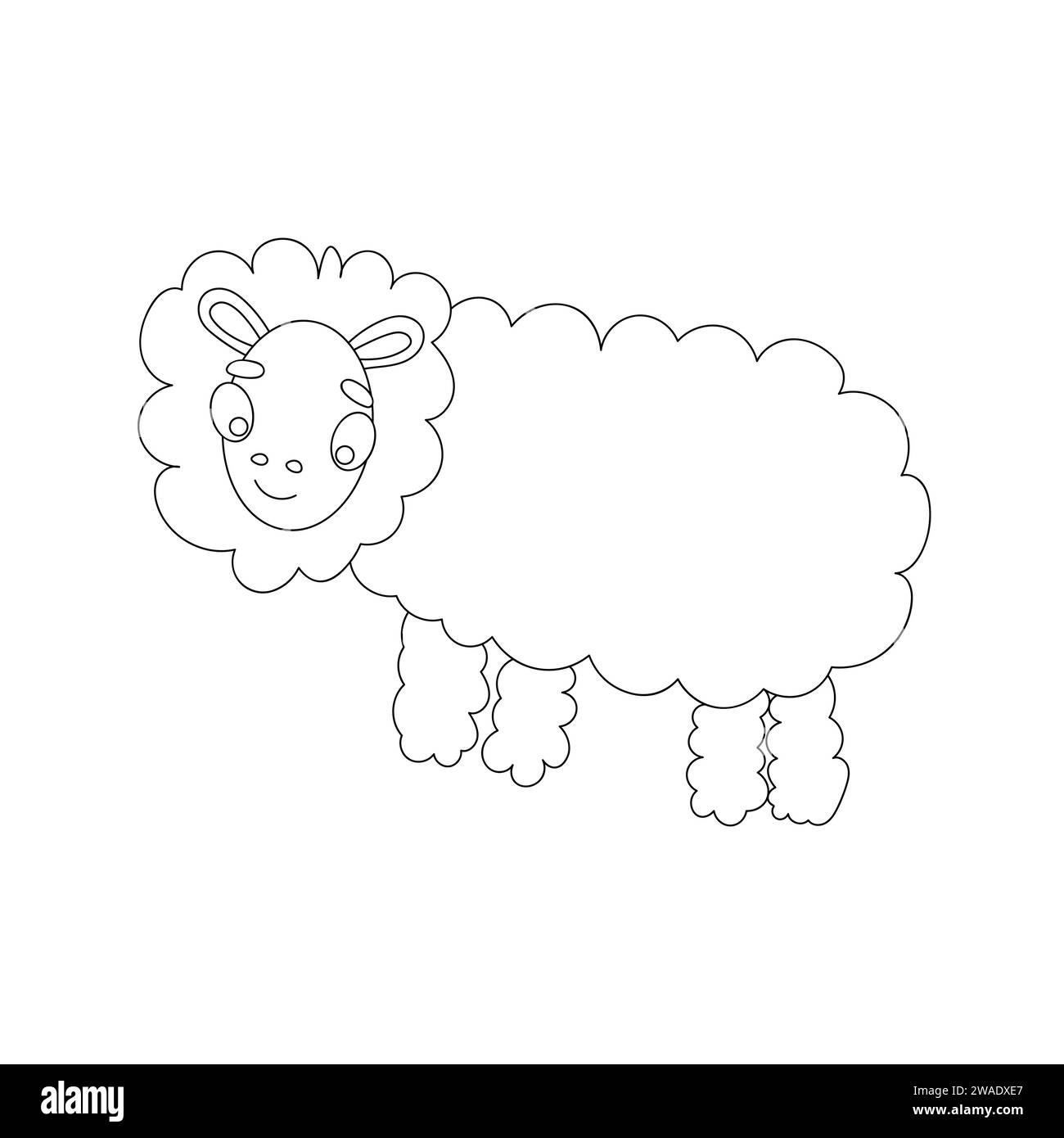 Illustration vectorielle d'agneau dans le style doodle sur un fond blanc Illustration de Vecteur
