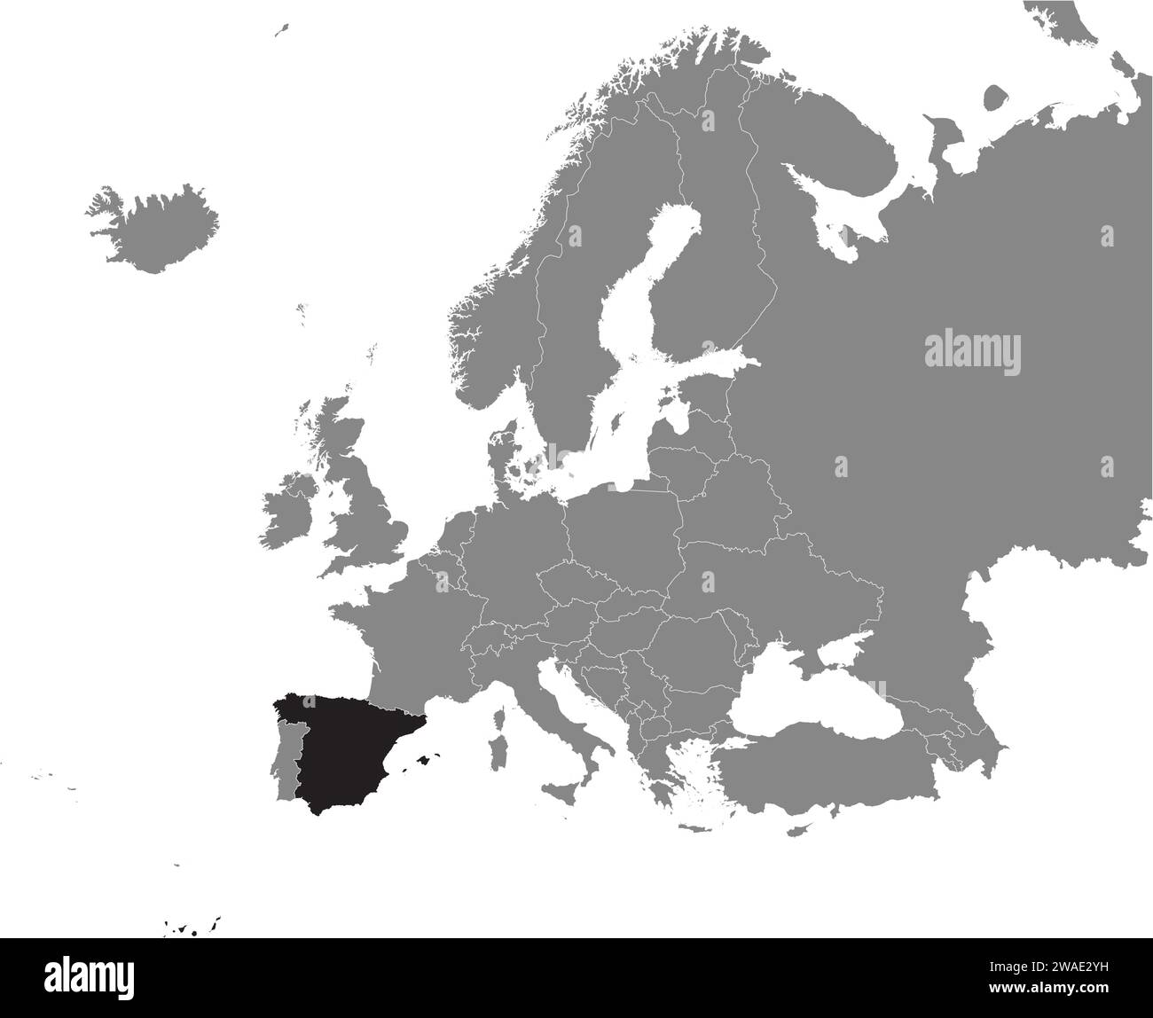 Carte de localisation du ROYAUME D'ESPAGNE, EUROPE Illustration de Vecteur