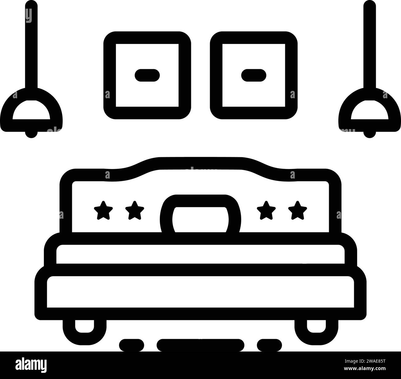 Icône pour chambre, lit Illustration de Vecteur