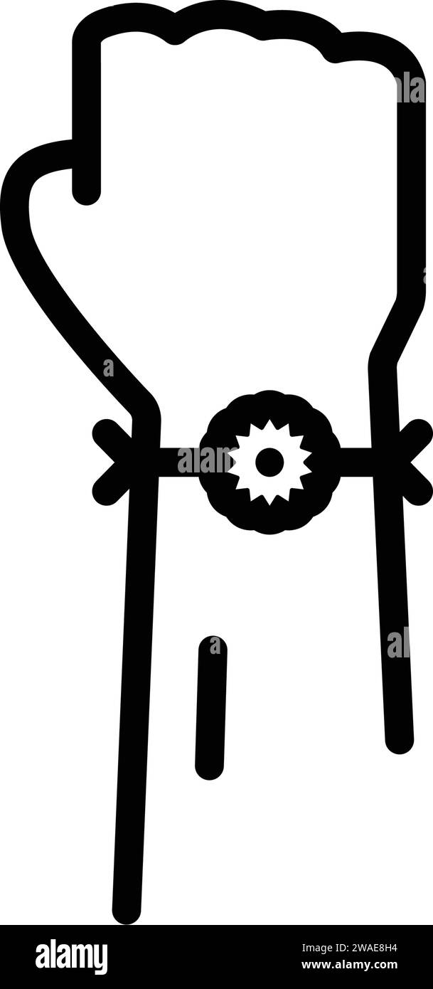 Icône pour rakhi dans la main, main Illustration de Vecteur Icône pour rakhi dans la main, main Illustration de Vecteur