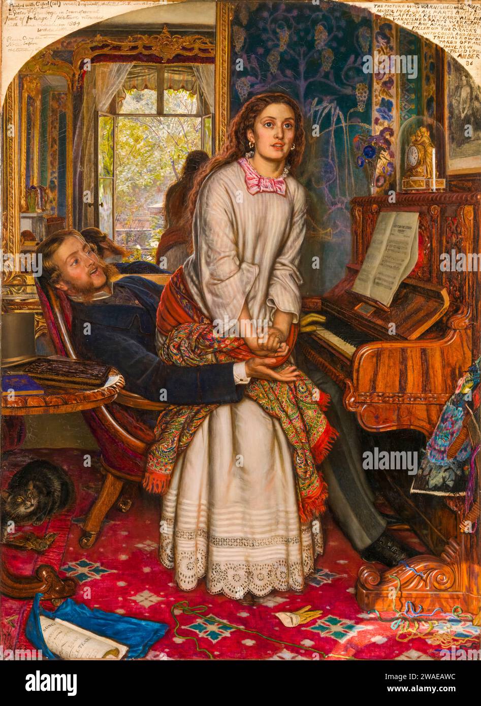 William Holman Hunt, The Awakening conscience, peinture à l'huile sur toile, 1853 Banque D'Images