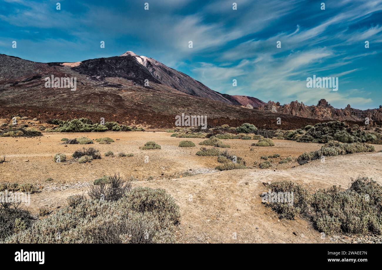 Pentes de lave dans le parc national du Teide, Tenerife, Espagne Banque D'Images