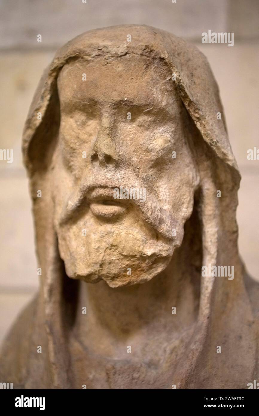 Statue de Saint André, déambulatoire de la cathédrale de Rouen, Normandie, France Banque D'Images