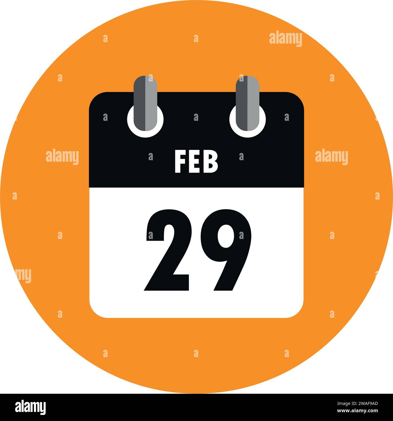 29 février dans le calendrier de l'année bissextile isolé sur fond blanc illustration vectorielle EPS10 Image Vectorielle Stock - Alamy